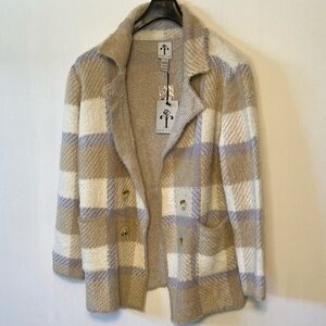 New WT Rain + Rose Open Front Cardigan Sweater Women's Large.